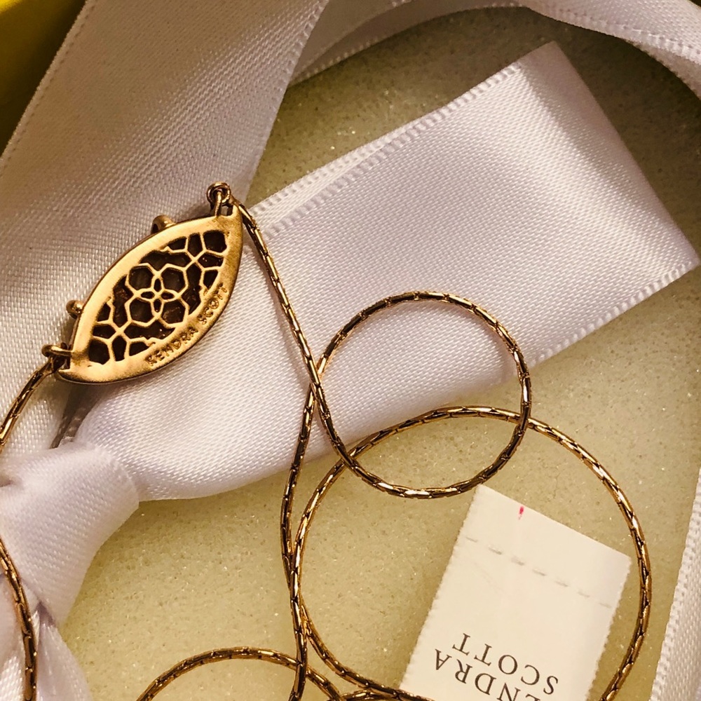 NWT Kendra Scott Meghan Necklace Gold Dusted Rose Gold GORGEOUS Adjustable! - Picture 7 of 14